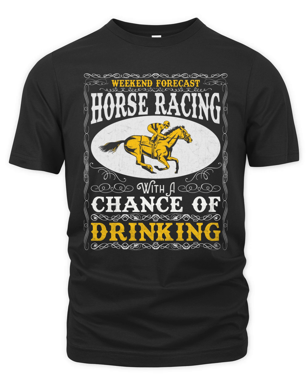 Weekend Forecast Horse Racing Chance of Drinking Organic Unisex T-shirt