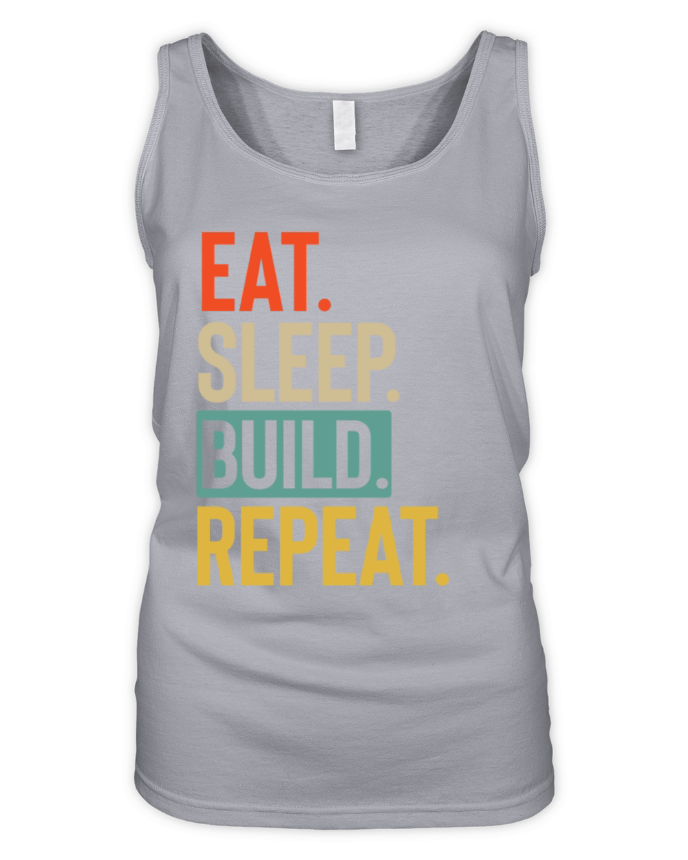 Eat Sleep build Repeat retro vintage colors Organic Women's Tank Top
