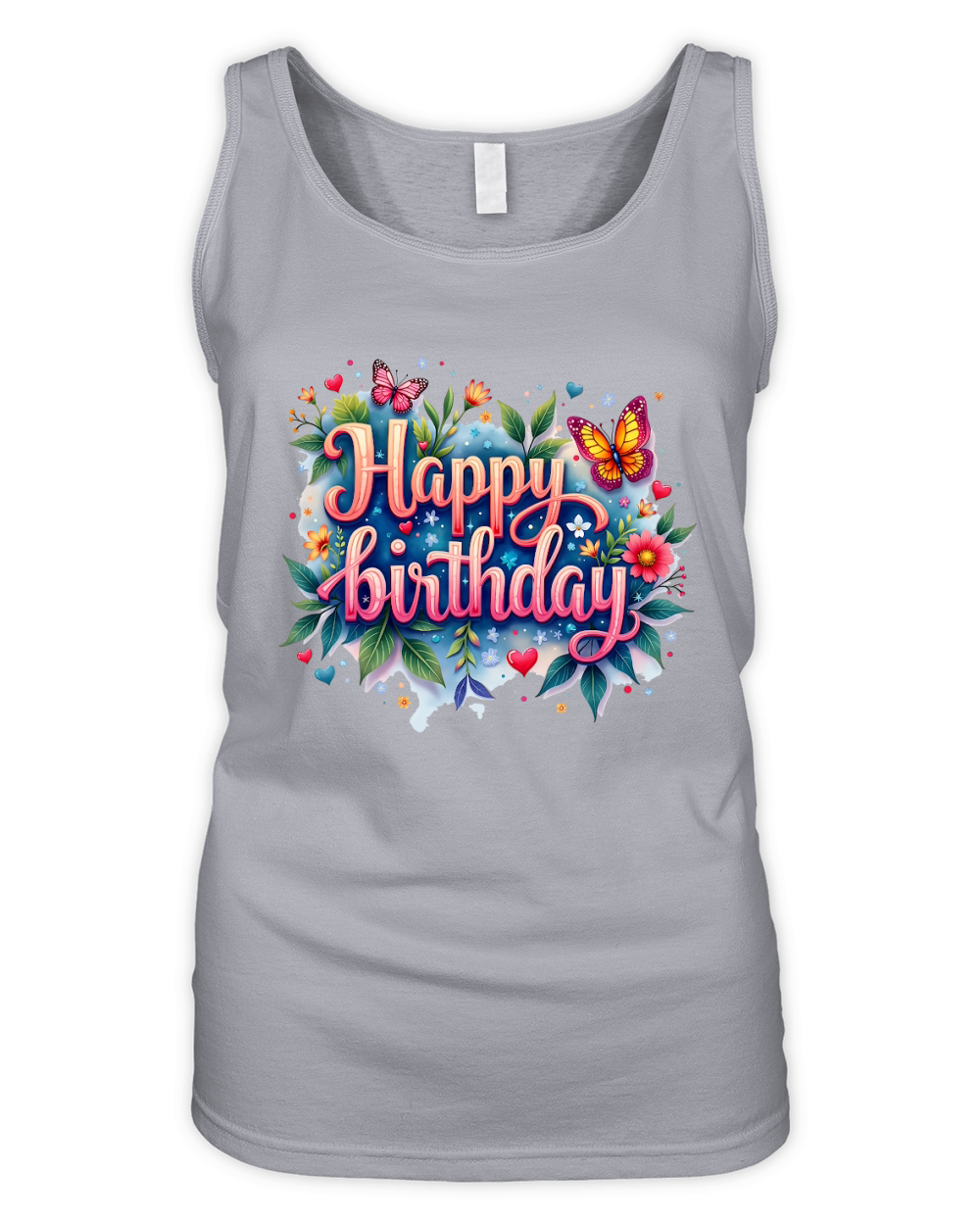 Floral Birthday Girl Organic Women's Tank Top