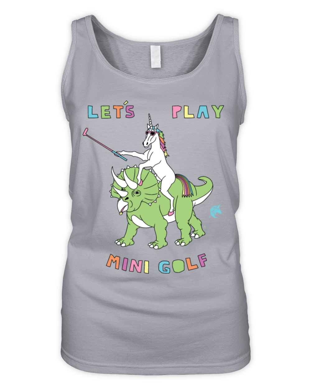 Lets Play Mini Golf Unicorn Riding Dinosaur Organic Women's Tank Top