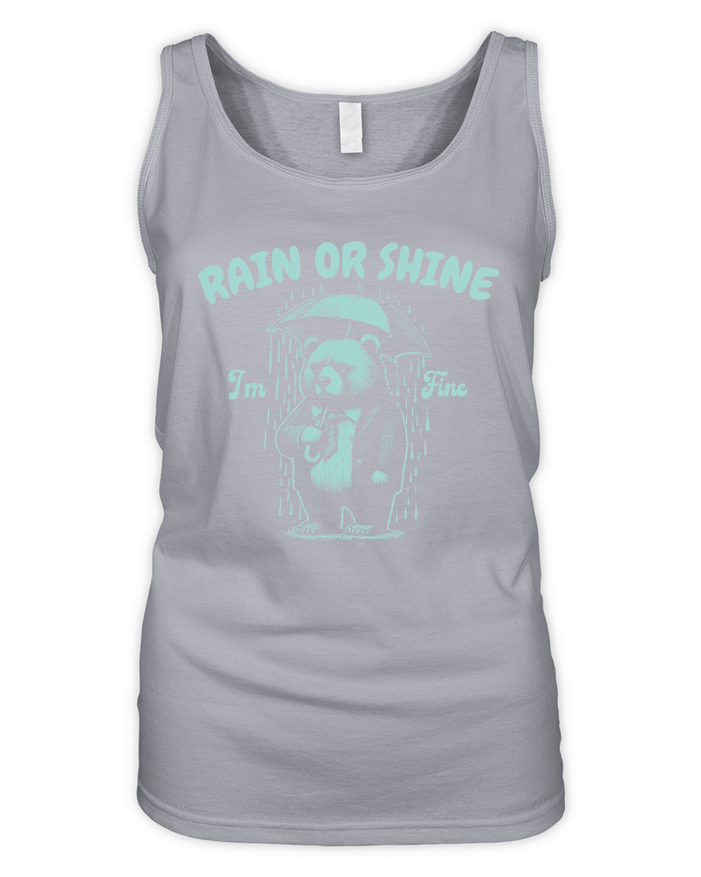 Rain or Shine Bear with Umbrella DGreen Organic Women's Tank Top