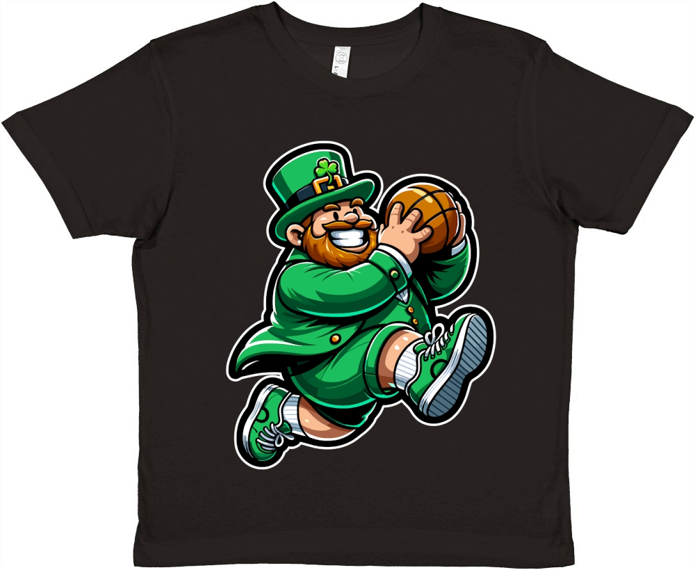 4 Leprechaun Basketball Premium Kids Crewneck T-shirt