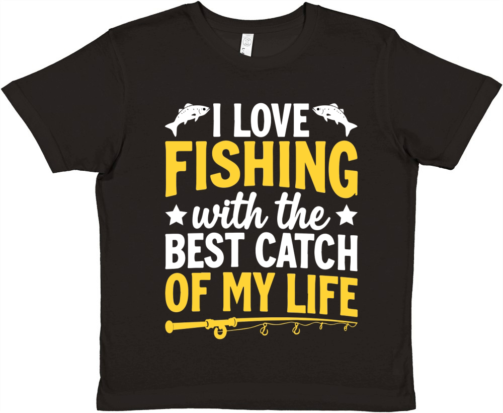 I love fishing with the best catch of my life Premium Kids Crewneck T-shirt