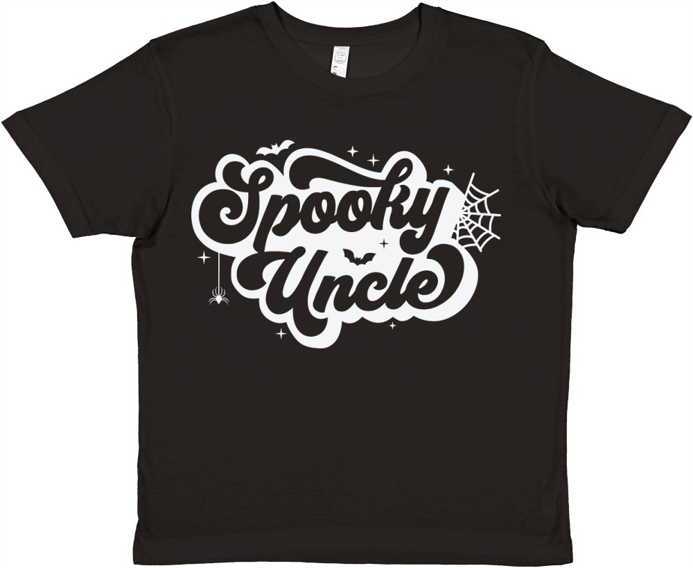 SpookyUncleRetro White Premium Kids Crewneck T-shirt