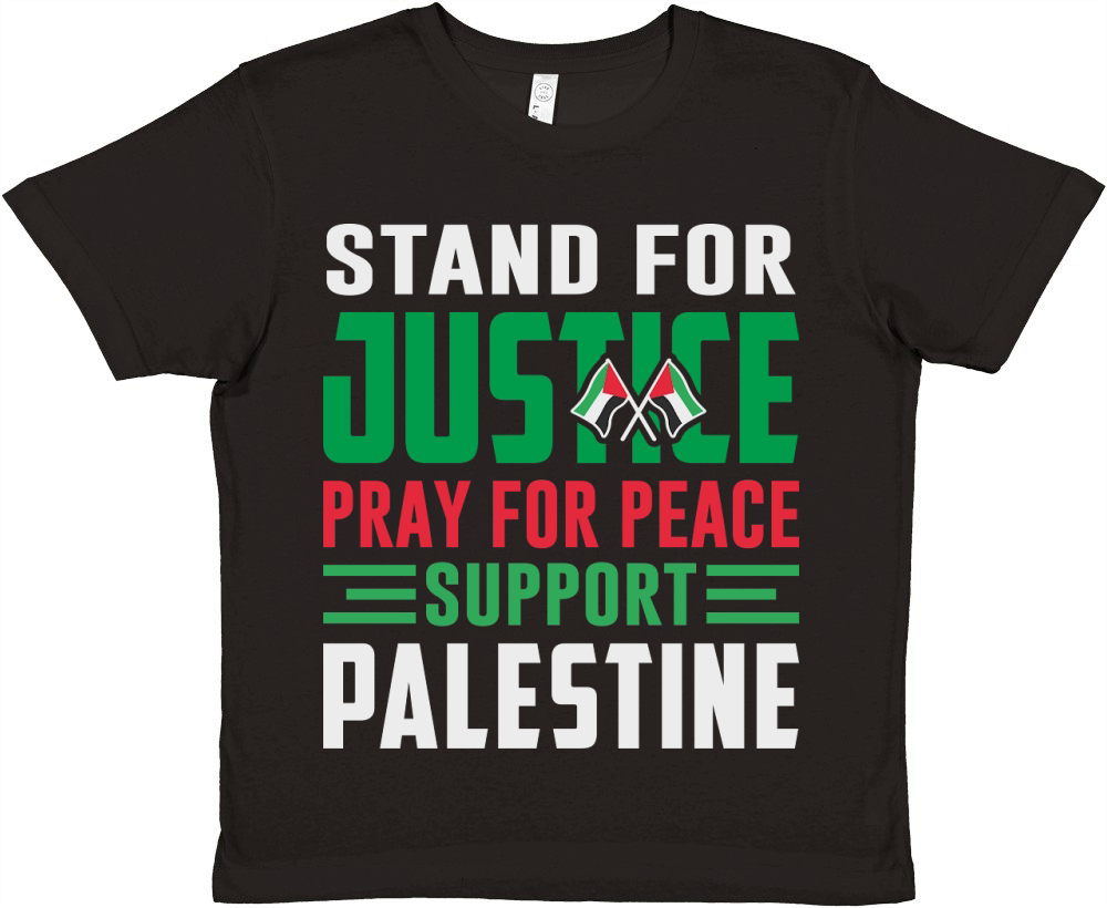 Stand For Justice Pray For Peace Support Palestine 02 Premium Kids Crewneck T-shirt