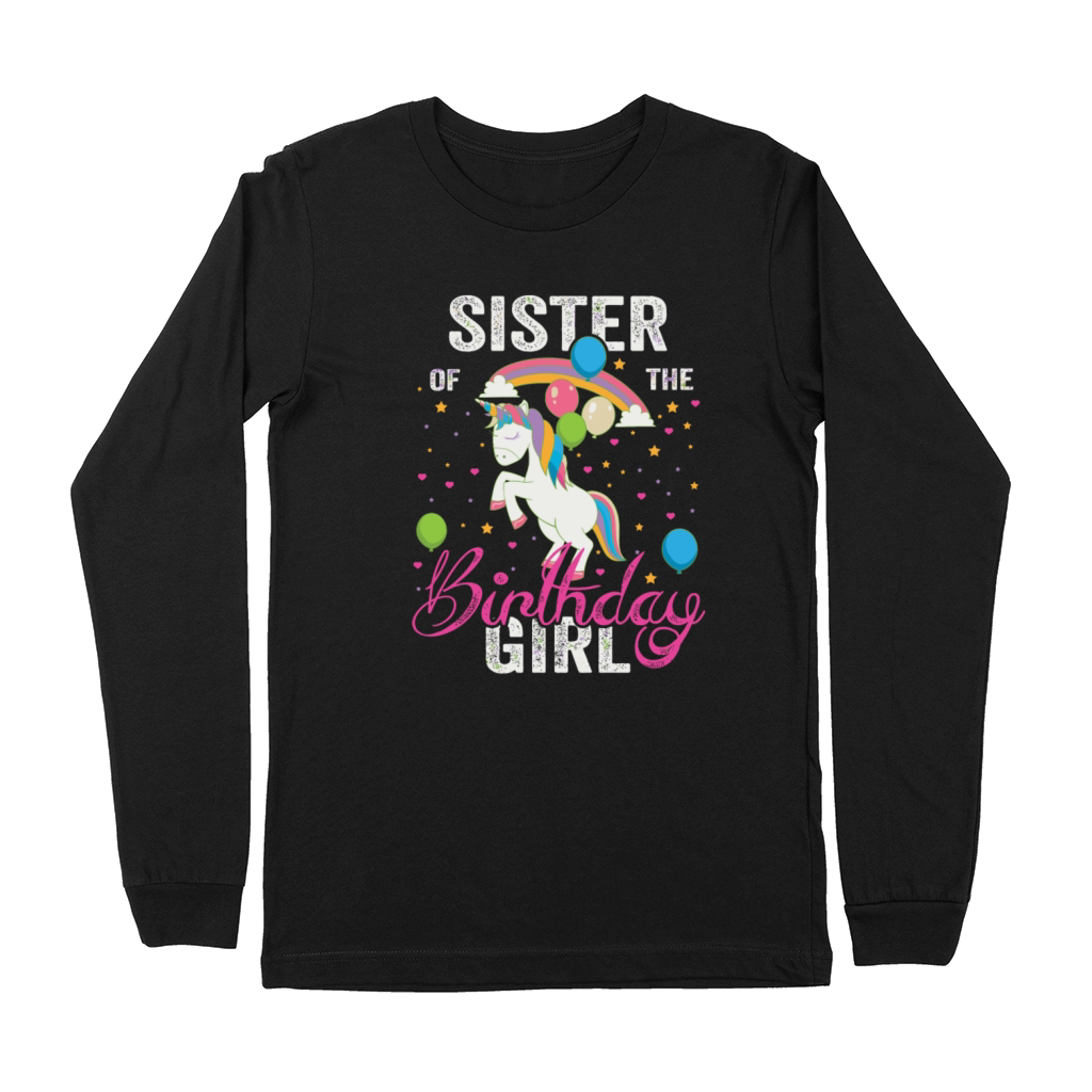 Sister Of The Birthday Girl Awesome Unicorn Gift F Premium Long Sleeve