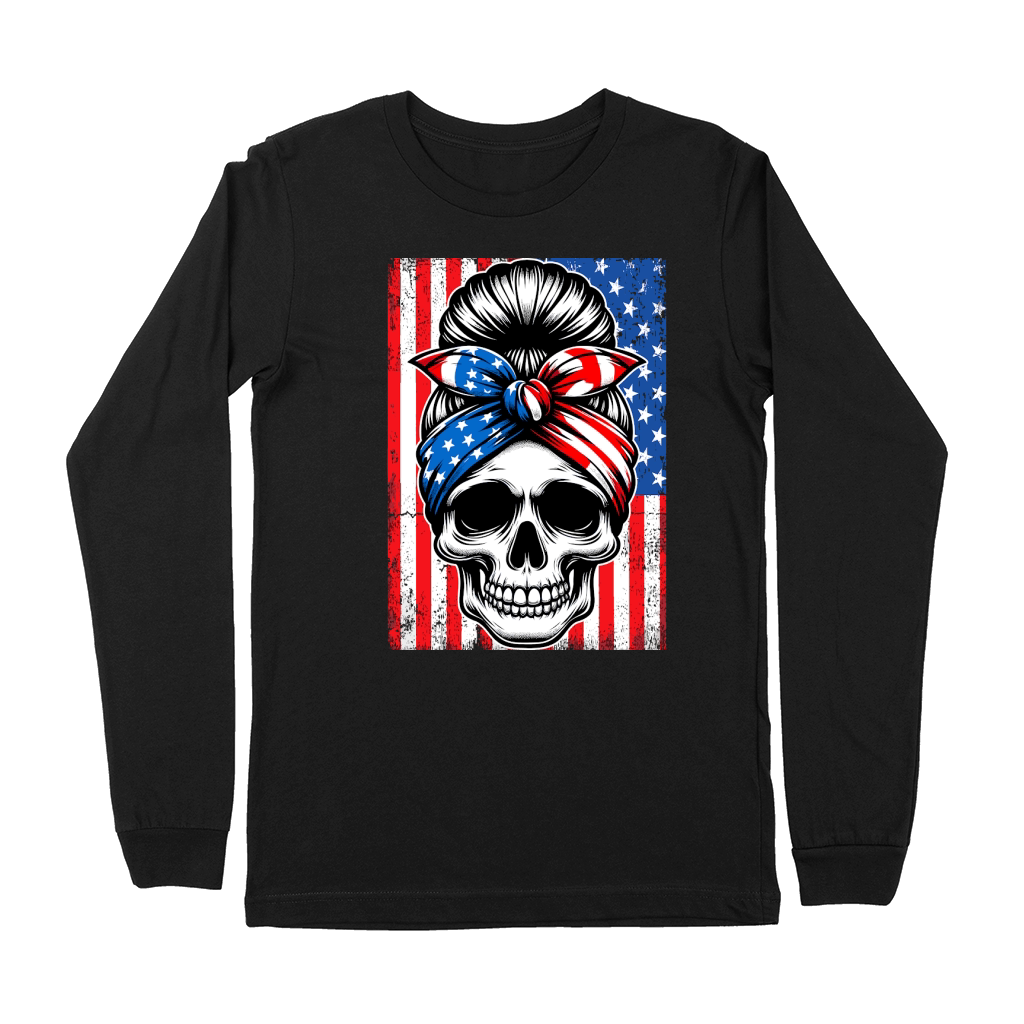 USA Flag Vintage Skeleton 4th of july 4 Premium Long Sleeve