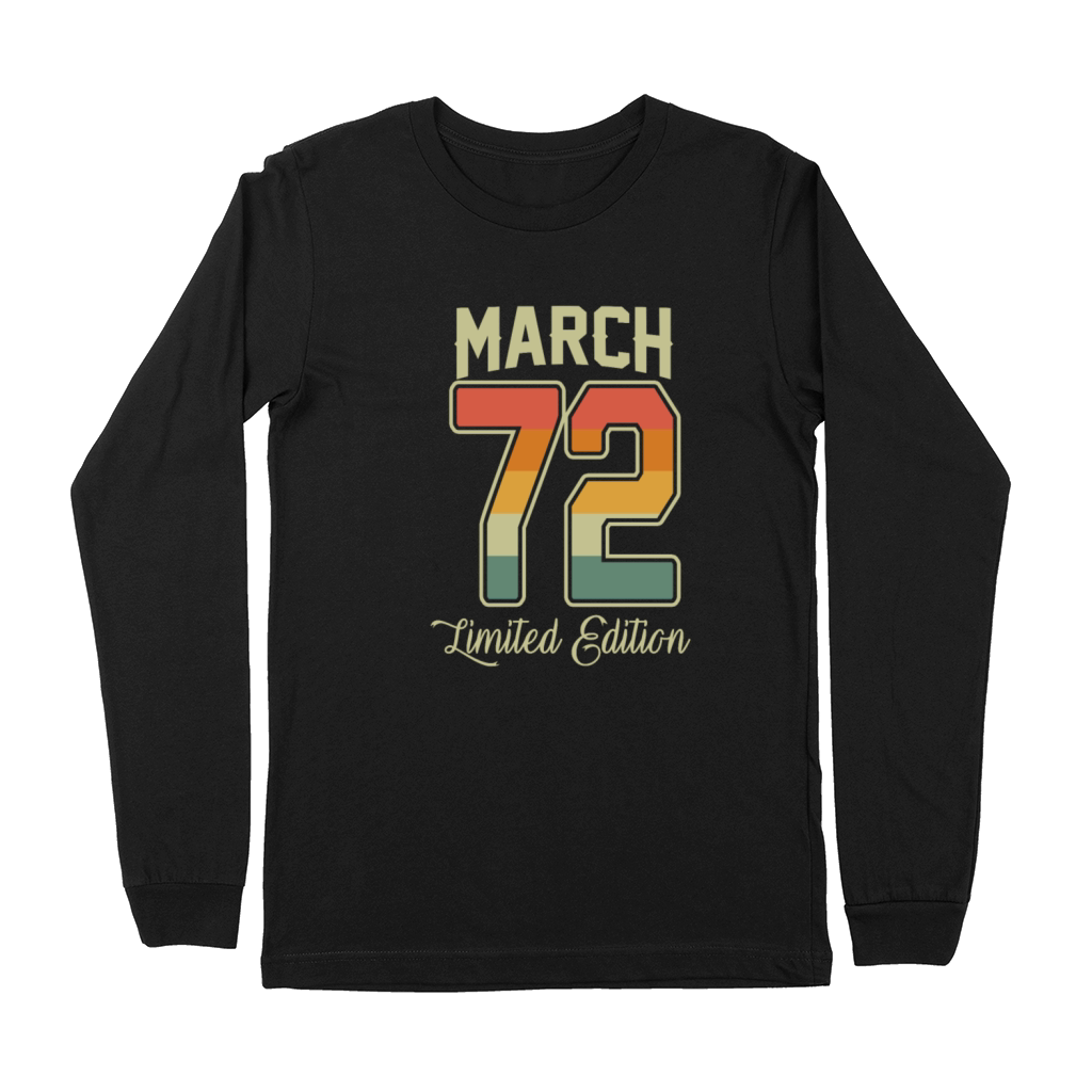 Vintage 50th Birthday March 1972 Sports Gift Premium Long Sleeve