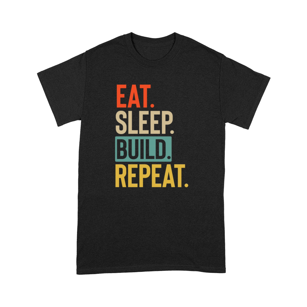 Eat Sleep build Repeat retro vintage colors Premium T-shirt