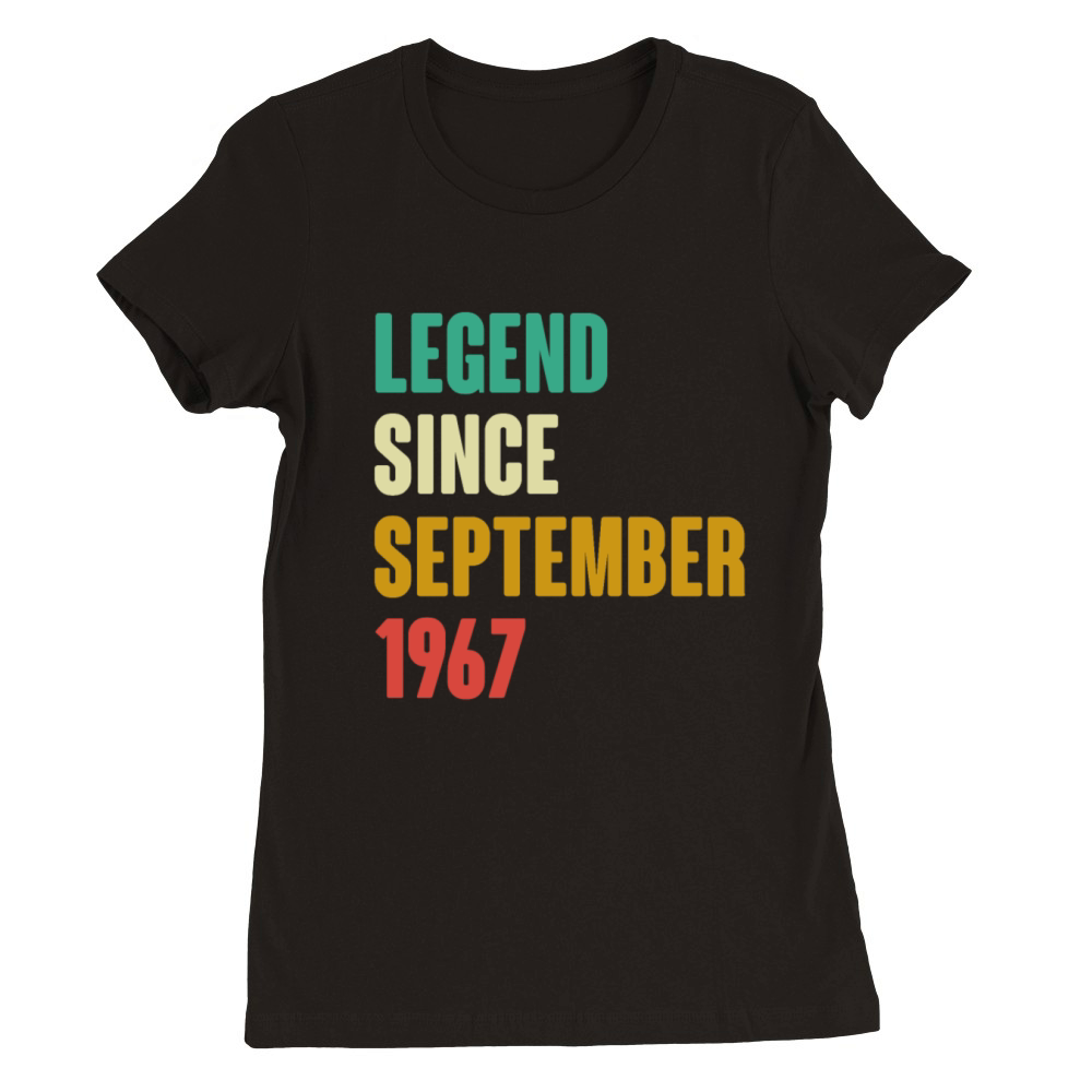 September 1967 55th Birthday 55 Years Old Bday Gi Premium Womens Crewneck T-shirt