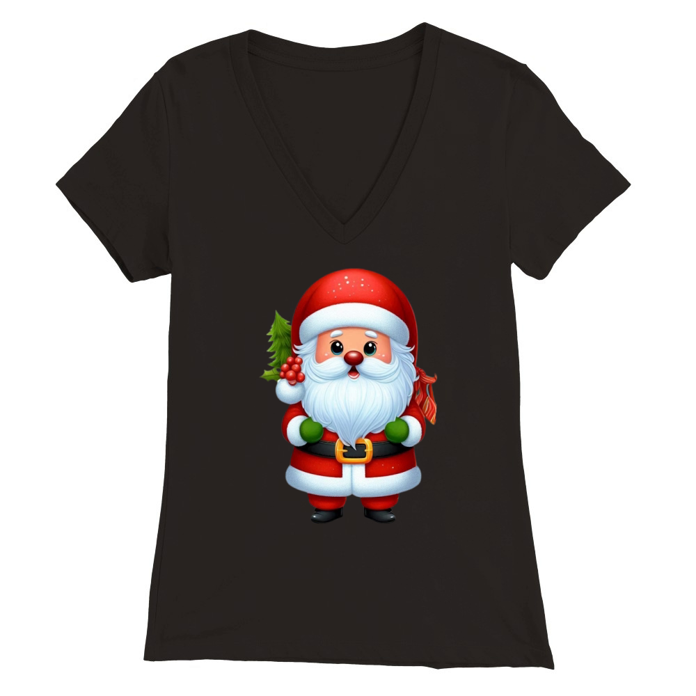 Funny Christmas Animal clipart (7) Premium Womens V-Neck T-shirt