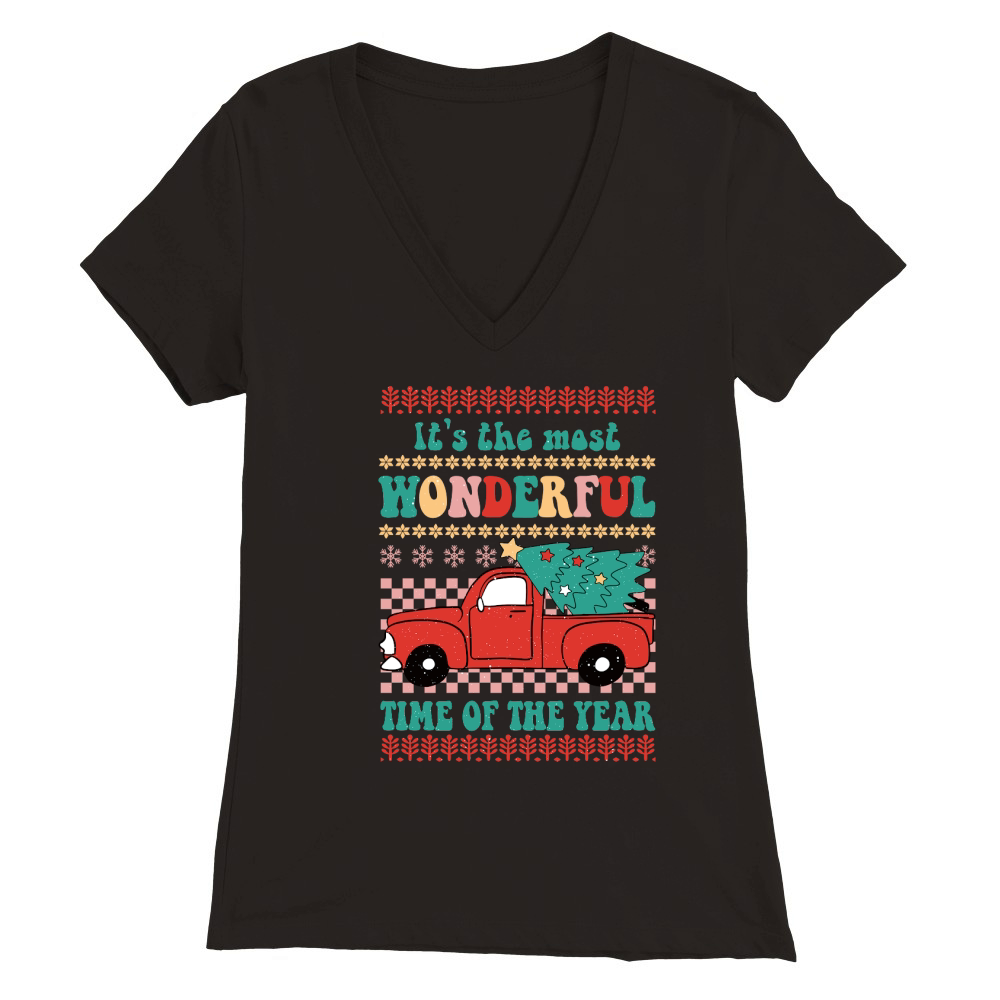 Its the most wonderful time of the year Ugly Christmas Premium Womens V-Neck T-shirt