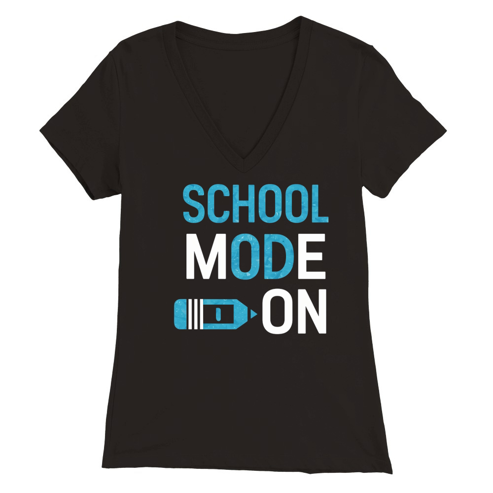 School mode on Premium Womens V-Neck T-shirt