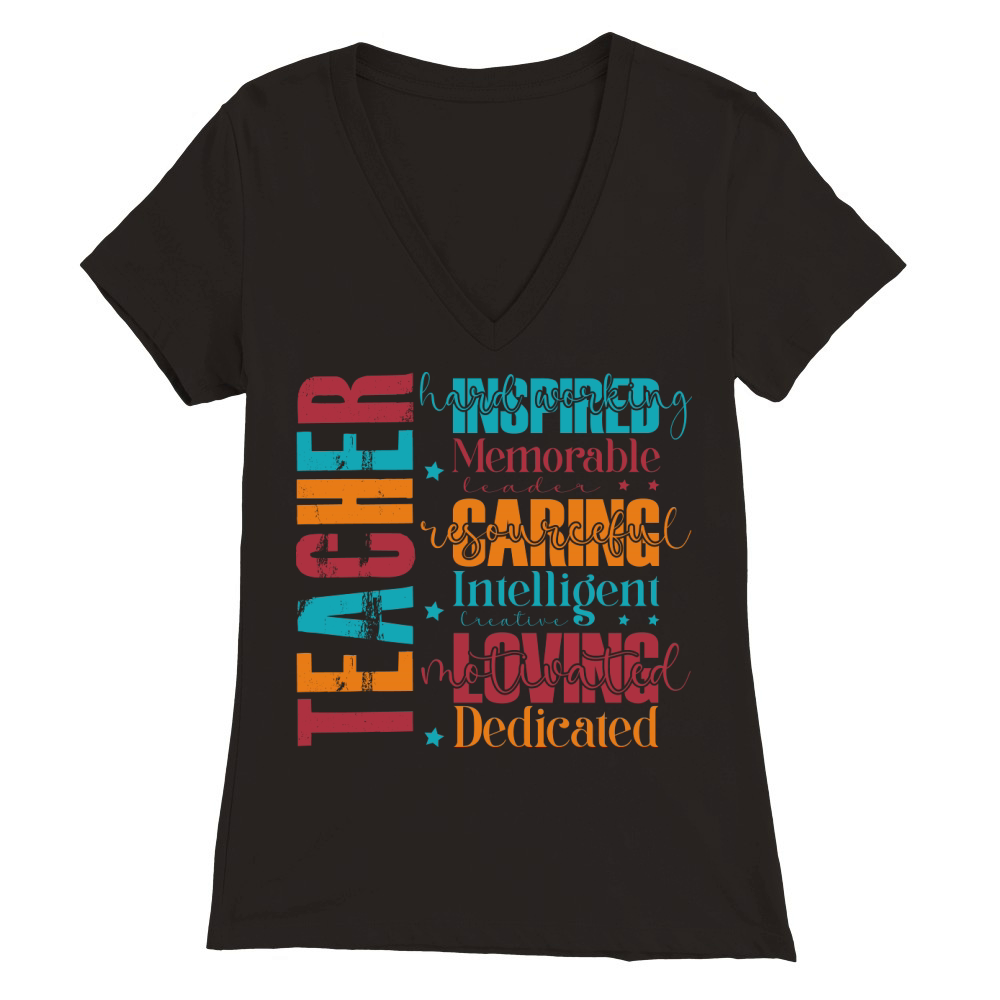 Teacger hard working memorable leader Resourceful Premium Womens V-Neck T-shirt