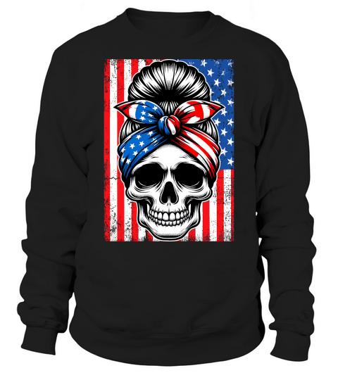 USA Flag Vintage Skeleton 4th of july 4 Sweatshirt Unisex