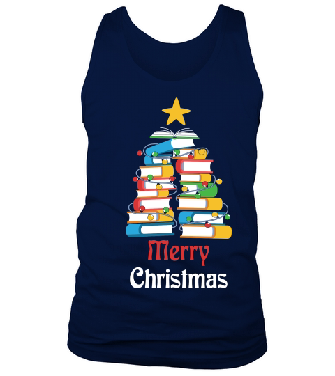 Merry Christmas Tree Love reading Tank Top Unisex
