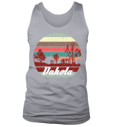 Retro Color Distressed Design North Dakota Travel Tank Top Unisex