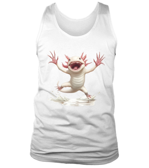 Three Axolotl Moon Weird Cursed 02 Tank Top Unisex