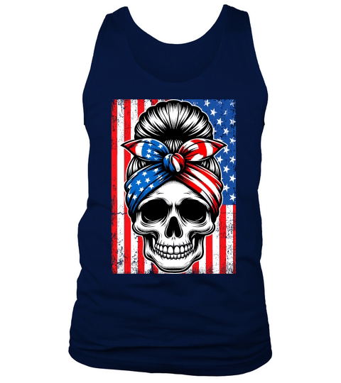 USA Flag Vintage Skeleton 4th of july 4 Tank Top Unisex