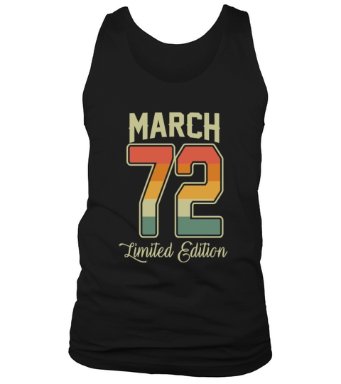 Vintage 50th Birthday March 1972 Sports Gift Tank Top Unisex