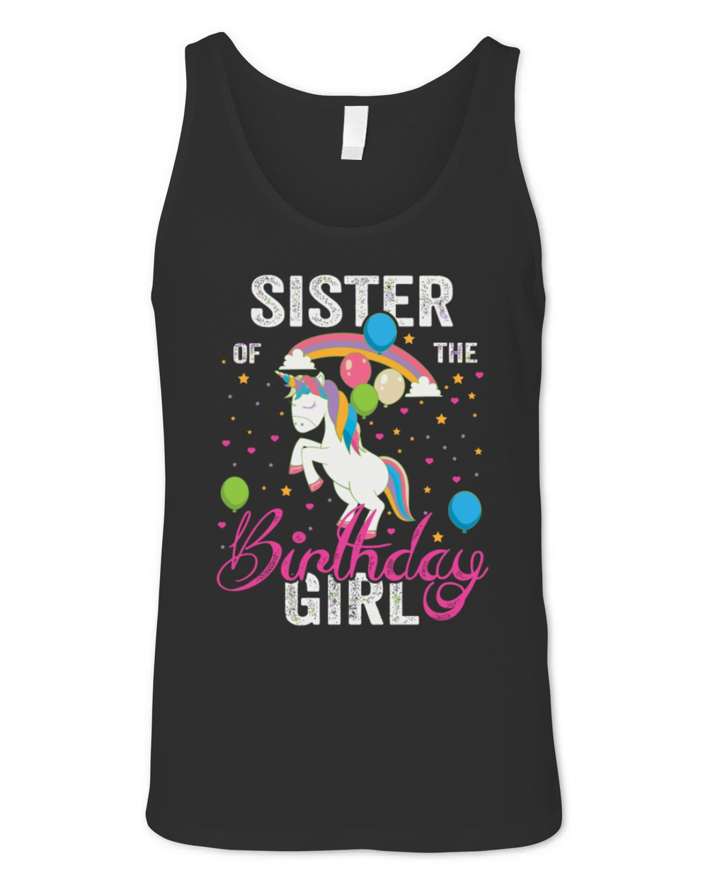Sister Of The Birthday Girl Awesome Unicorn Gift F Unisex Jersey Tank