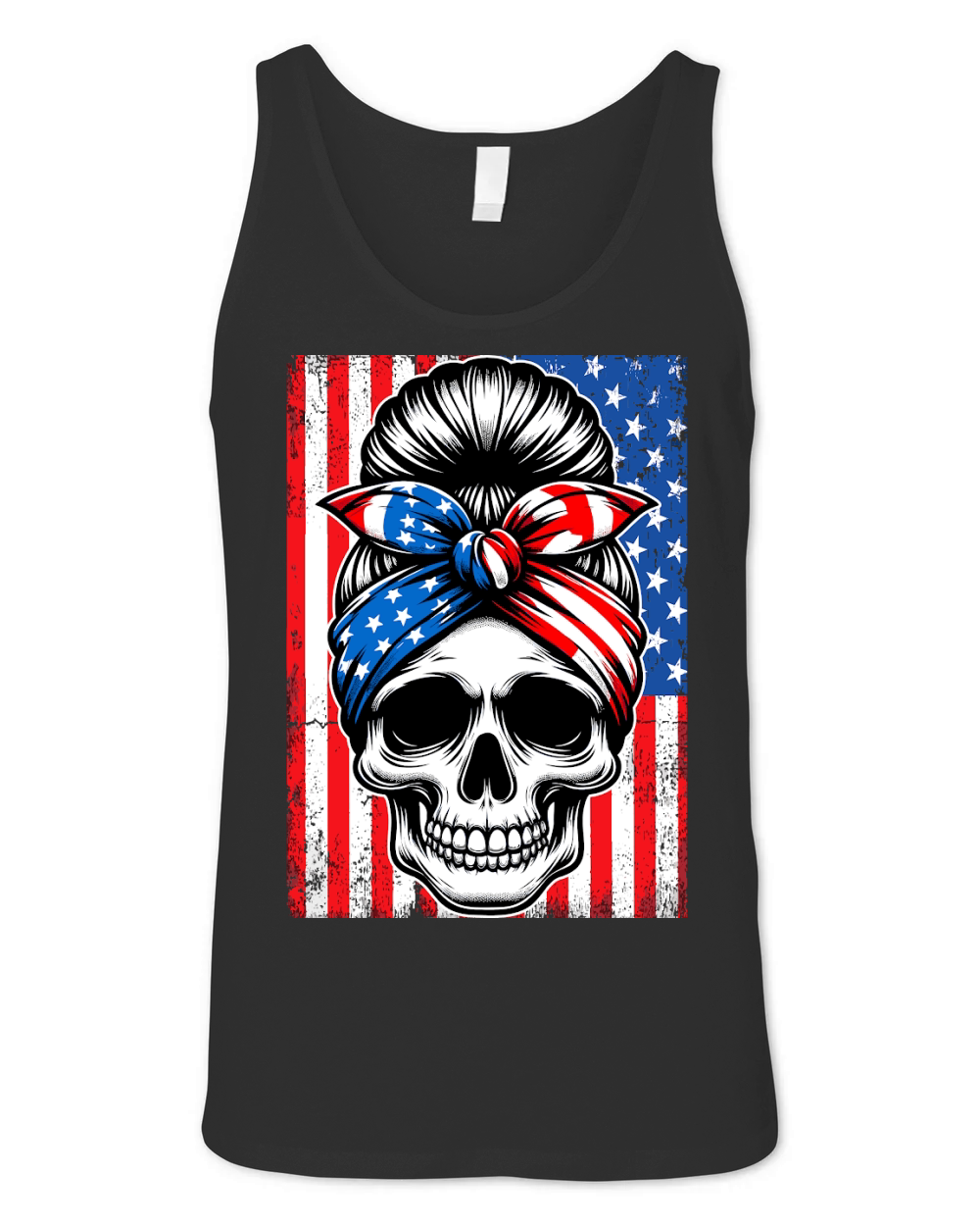 USA Flag Vintage Skeleton 4th of july 4 Unisex Jersey Tank