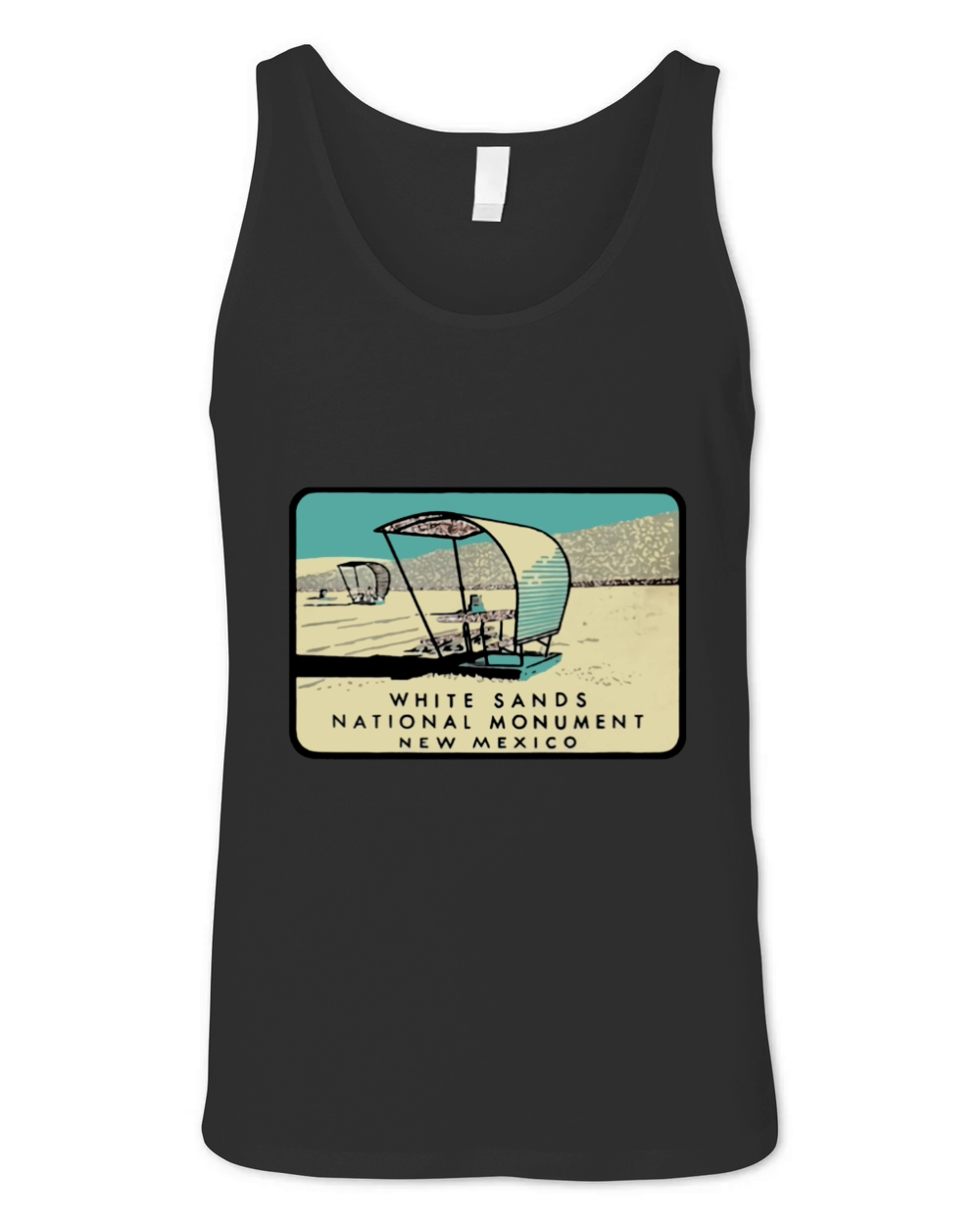 White Sands National Monument New Mexico Vintage Travel Decal CHRISTMAS UGLY Unisex Jersey Tank