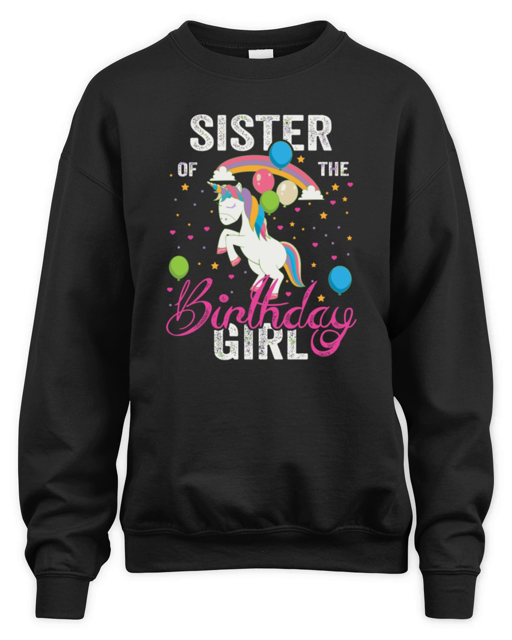 Sister Of The Birthday Girl Awesome Unicorn Gift F Unisex Premium Crewneck Sweatshirt