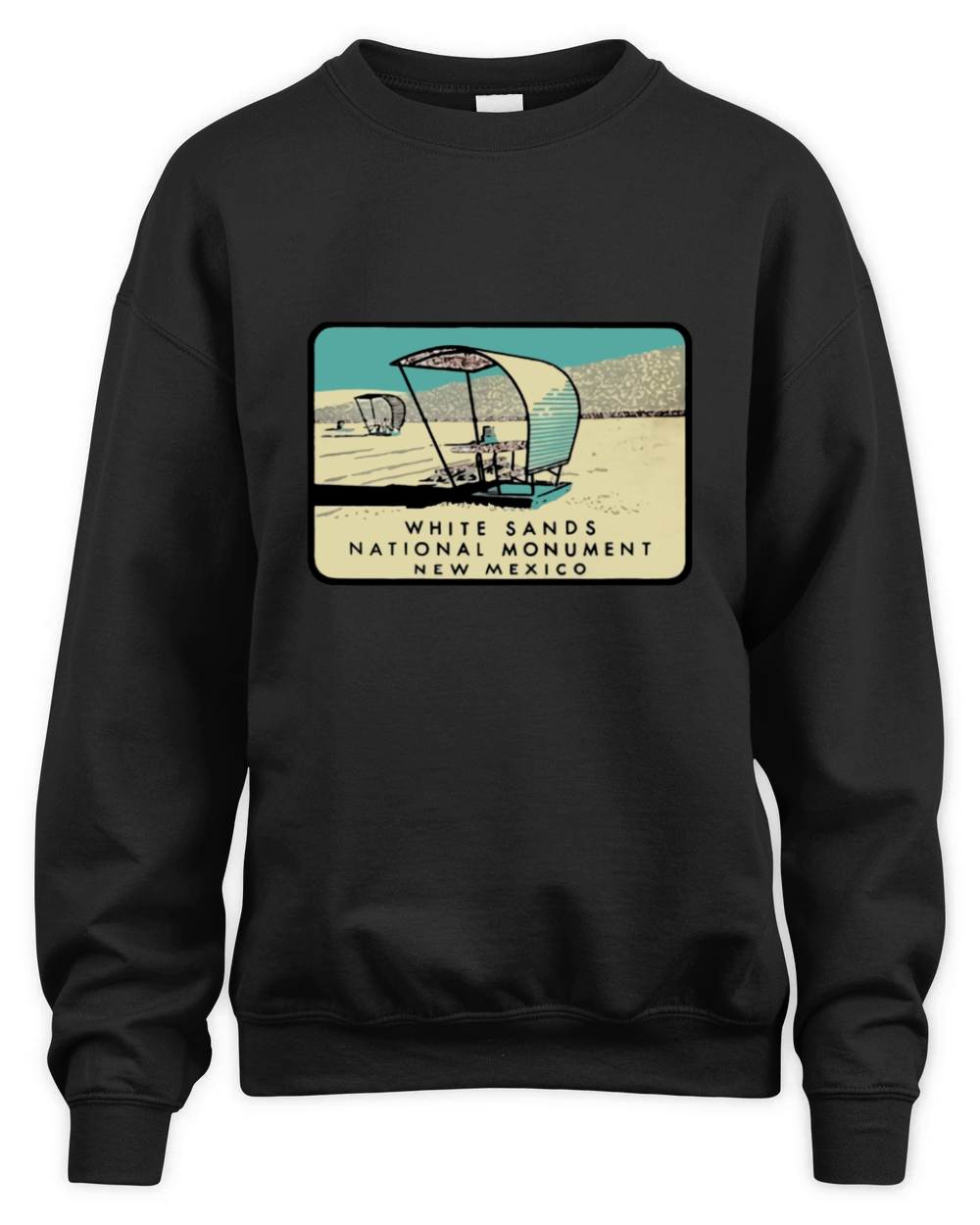 White Sands National Monument New Mexico Vintage Travel Decal CHRISTMAS UGLY Unisex Premium Crewneck Sweatshirt