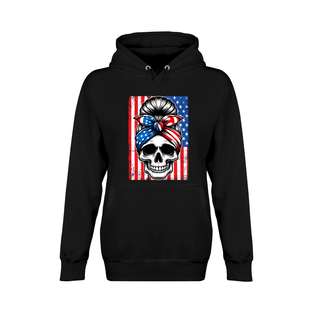 USA Flag Vintage Skeleton 4th of july 4 Unisex Premium Pullover Hoodie