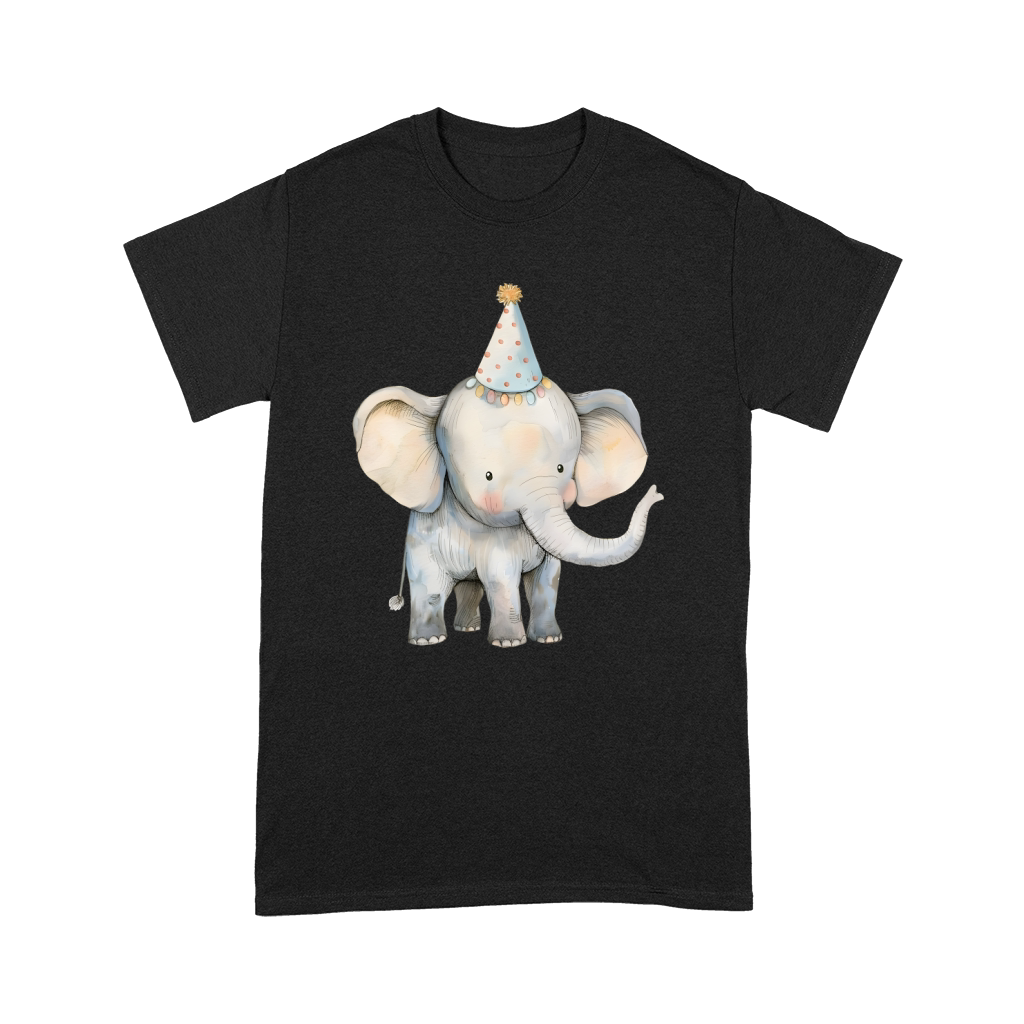 Elephant with Party Hat Watercolor Unisex T-Shirt