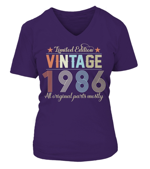 Birthday   Limited Edition Vintage 1986 V-neck T-Shirt Woman