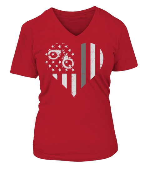 Correctional Officer Patriotic V-neck T-Shirt Woman