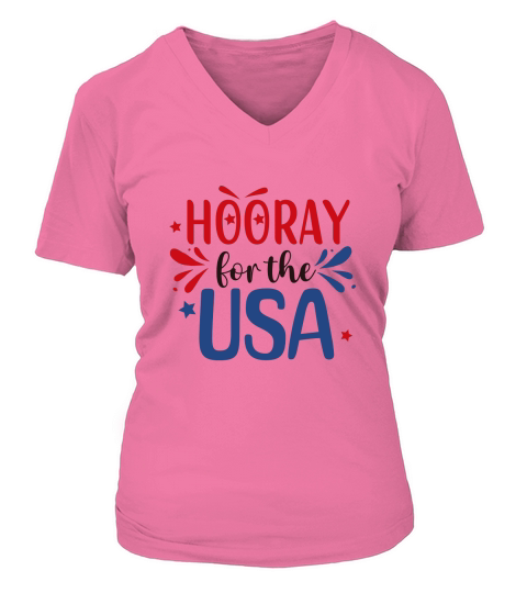 Hooray forthe USA V-neck T-Shirt Woman