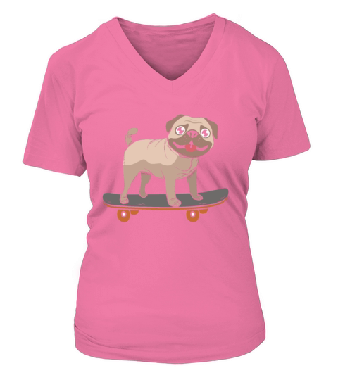 Pug V-neck T-Shirt Woman