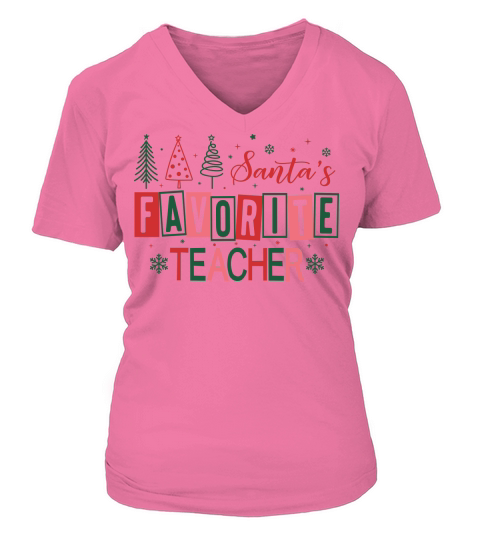 SantasFavoriteTeacher V-neck T-Shirt Woman