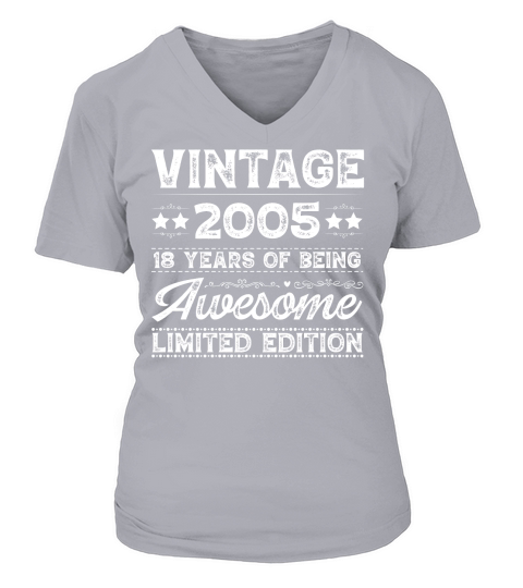 Vintage 2005 Being Awesome Limited Edition Birthday (2) V-neck T-Shirt Woman
