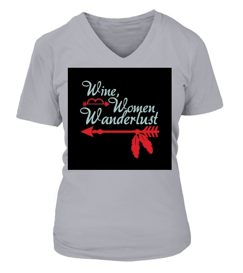 Wine women wanderlust V-neck T-Shirt Woman