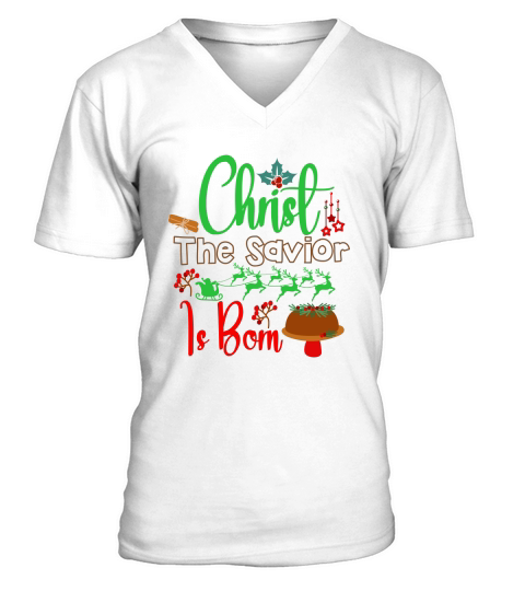 Christ The Savior Is Born V-Neck T-shirt