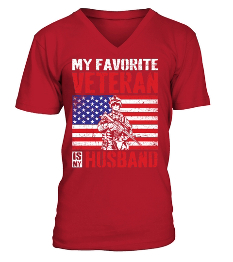 my favorite veteran is my husband 02 V-Neck T-shirt
