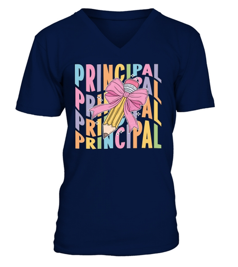 PRINCIPAL pencil wavy V-Neck T-shirt