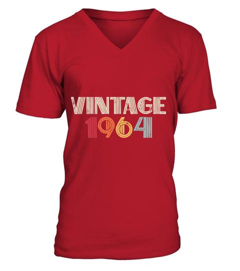 Vintage 1964 Birthday V-Neck T-shirt