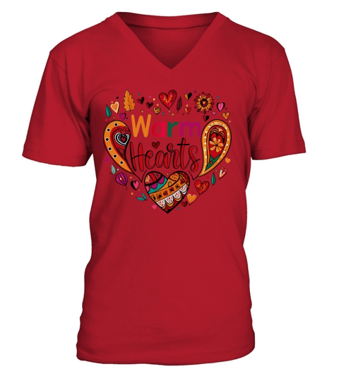 warm hearts V-Neck T-shirt