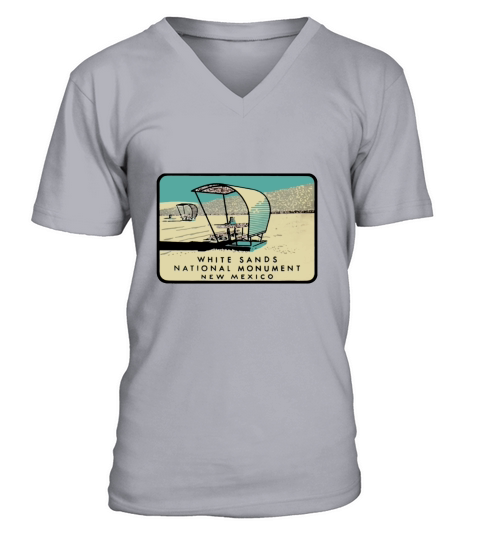 White Sands National Monument New Mexico Vintage Travel Decal CHRISTMAS UGLY V-Neck T-shirt
