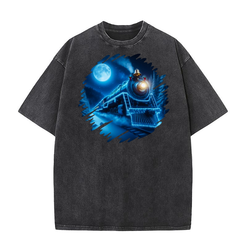 A Chrismas Polar Express train 300DPI Washed T-Shirt