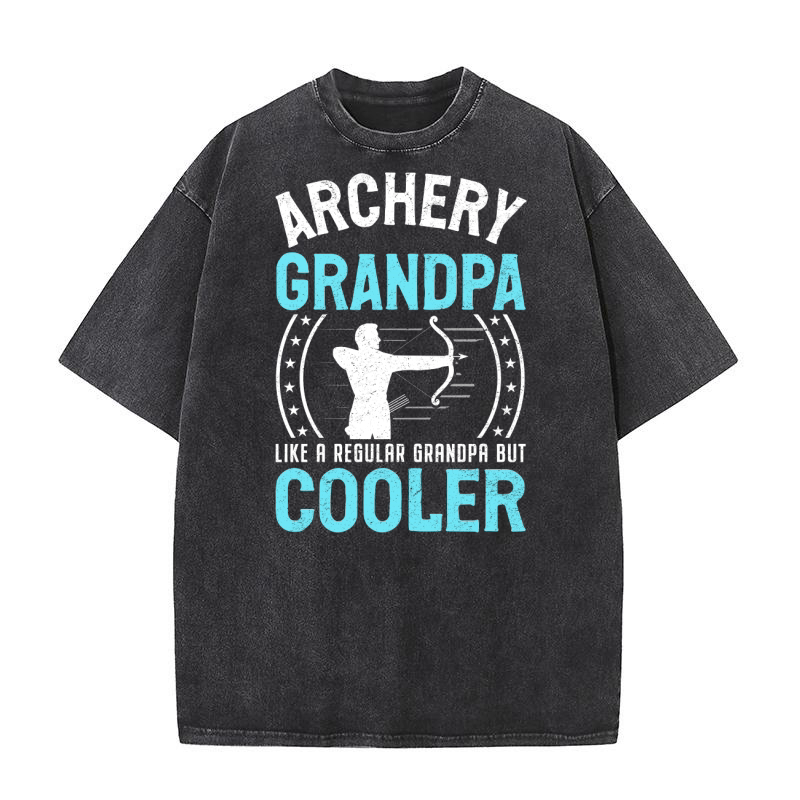 Archery Grandpa Like A Regular Grandpa But Cooler (7) Washed T-Shirt