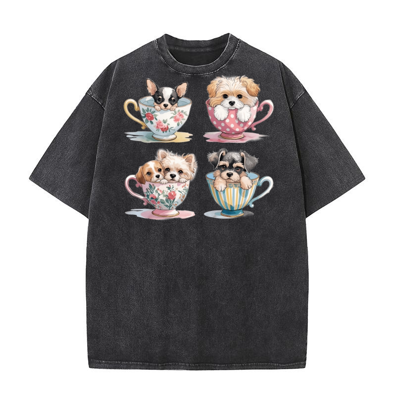 Dog Watercolor Bundle 08 Washed T-Shirt