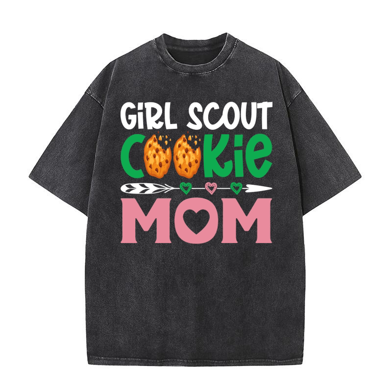 Girls scout cookie Mom Washed T-Shirt