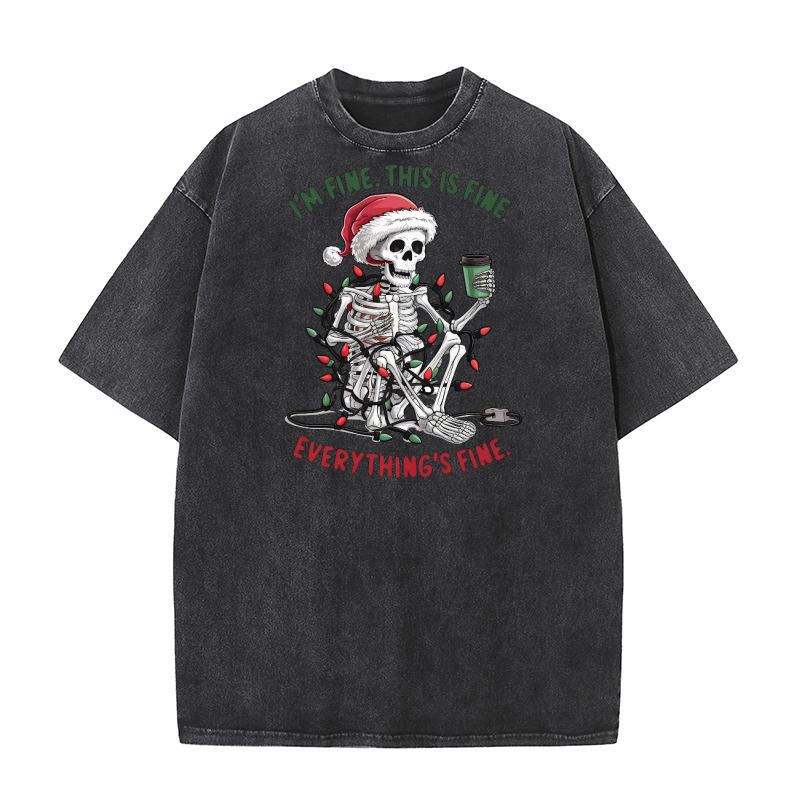 Im fine this is fine everythings fine 4 Washed T-Shirt