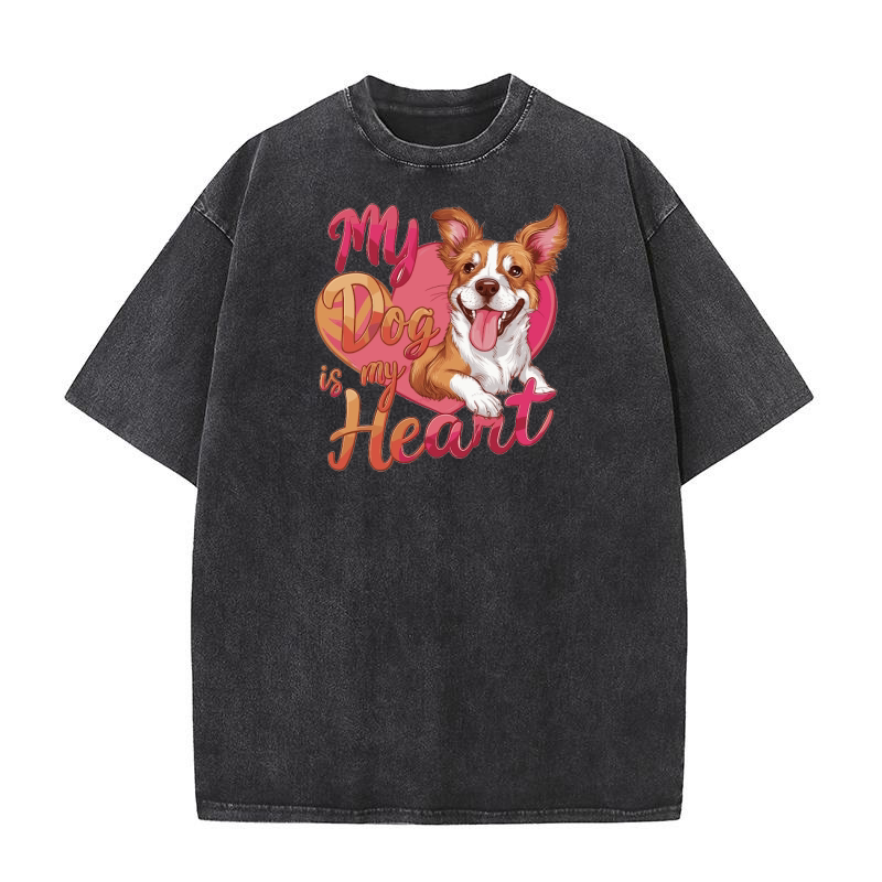 My dog is my heart Washed T-Shirt